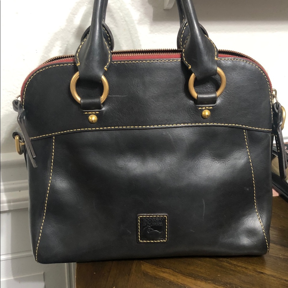 Dooney & Bourke Florentine Cameron Leather Satchel with Gold Accents